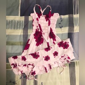 Floral Pink and White Dress